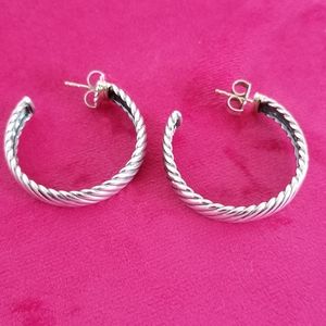 David Yurman CLASSIC Cable silver hoop earrings